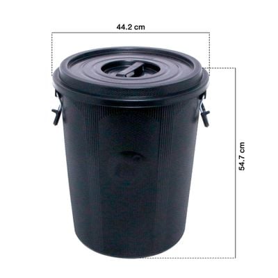 Round Bucket DINO BUC-R 16GL Size 60 litre Black - Thaiwatsadu