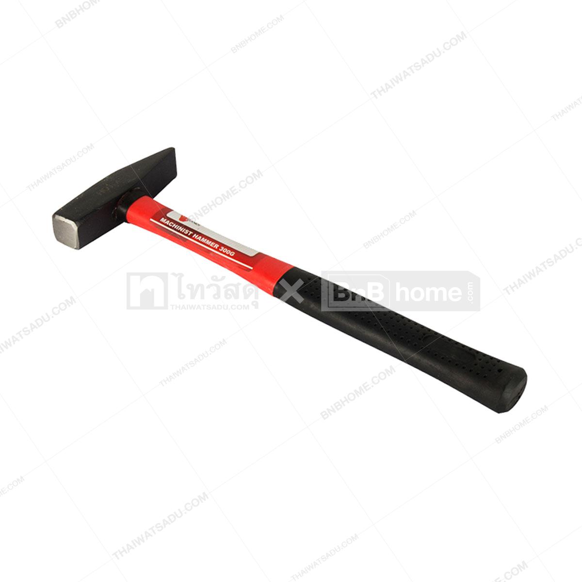 Machinist Hammers 300 G.HANDI No. 1736 Size 2.5 x 10.5 x 30 CM. Red - Black  - THAI WATSADU