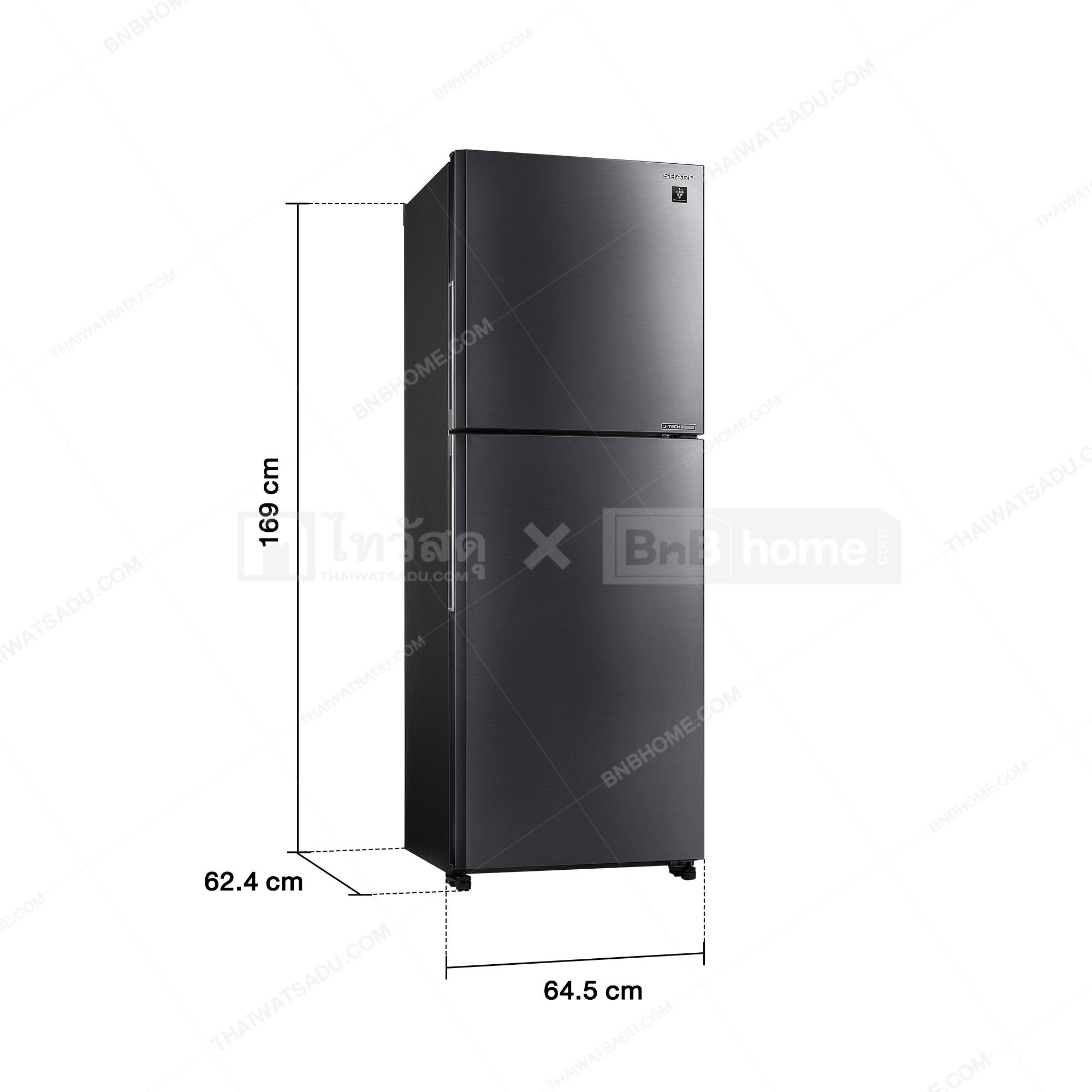 Q, THAI 2 WATSADU (SJ-XP300TP-DK), Sliver Door SHARP Refrigerator - Dark 10.6